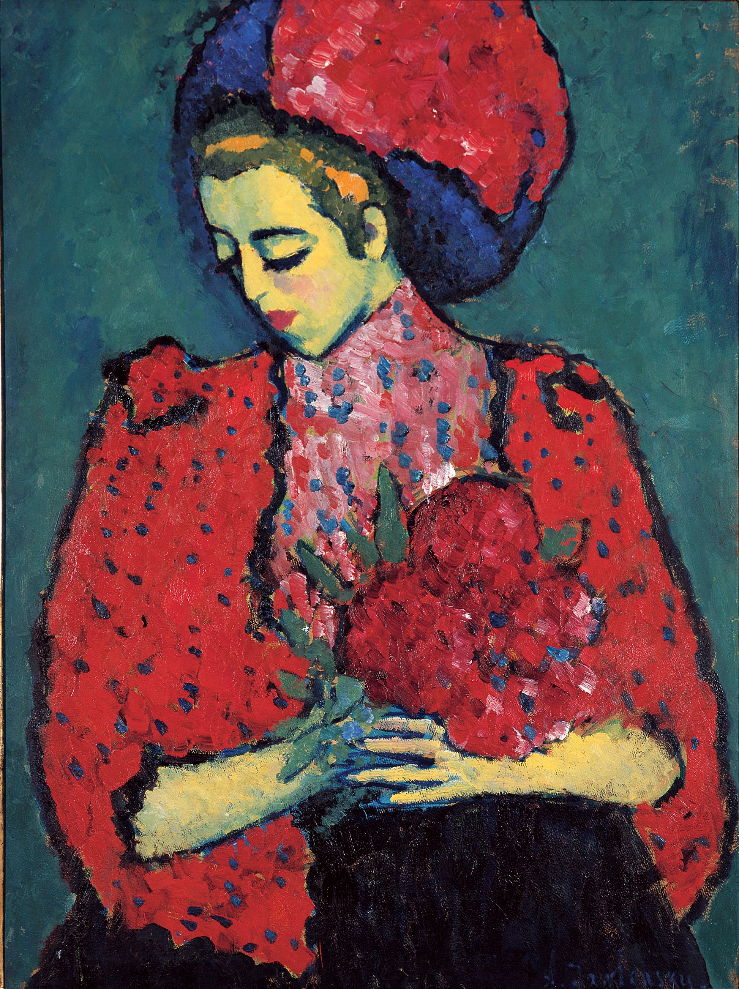 Auschnitt_Alexej von Jawlensky - Junge Frau mit Paeonien